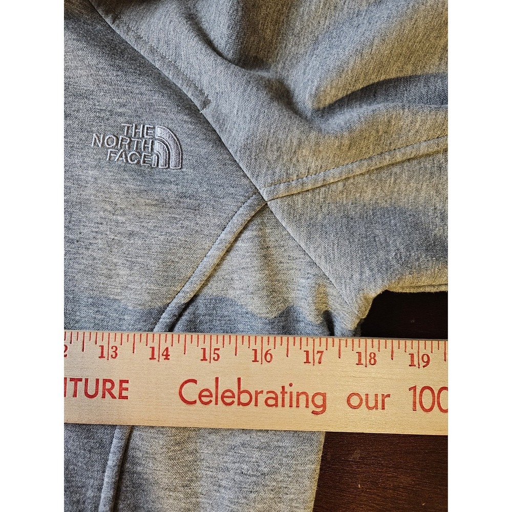 The North Face Women's Small Gray Full Zip Fleece Jacket Tie Waist Mock Neck - Picture 12 of 13